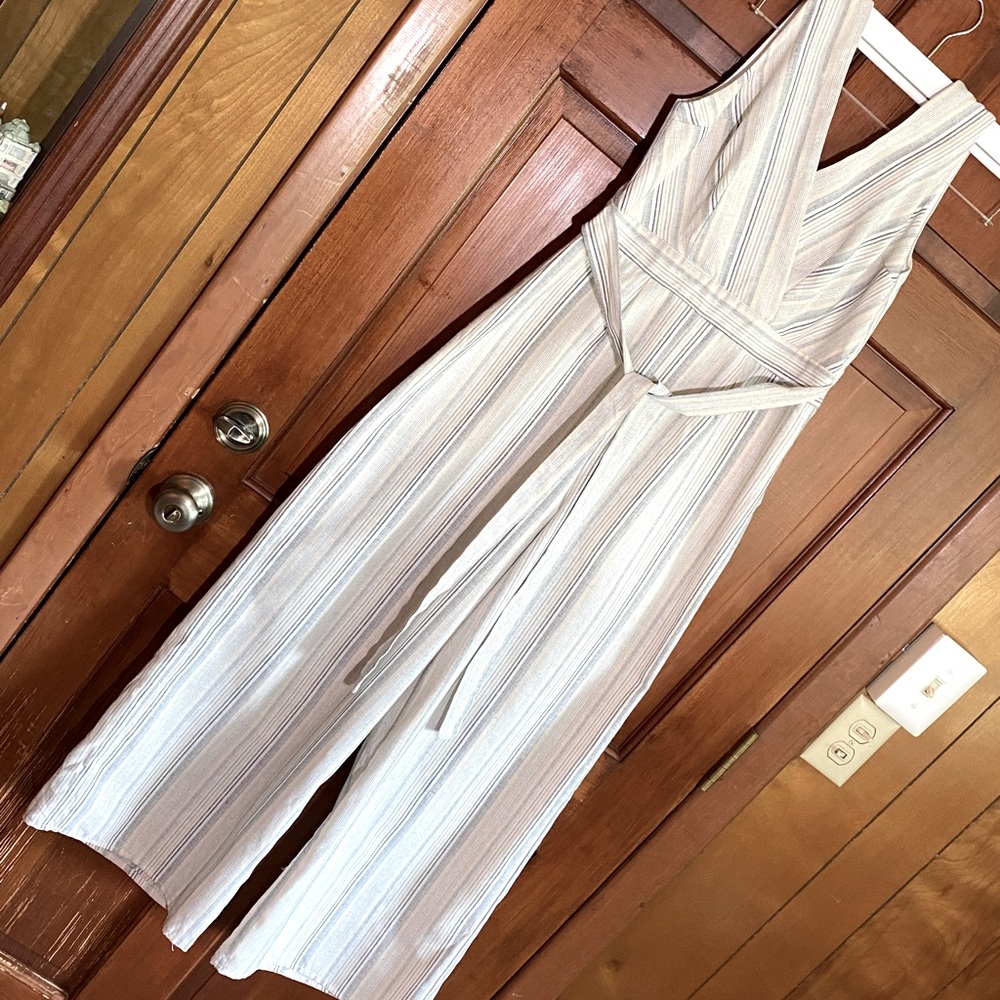 Linen striped jumpsuit
